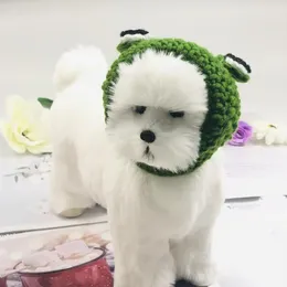 Dog Apparel Pet Clothes Accessory Hand-knitted 3d Frog Eye Decor Hat Comfortable Headgear For Autumn Winter Cute Cat Supplies