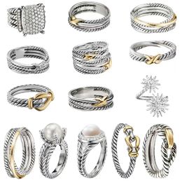 Free Shipping DY Twisted Ring For Women 1:1 High Quality Wedding rings man Station Cable Collection Vintage Ethnic Loop Hoop Punk designer dy ring Jewelry gift