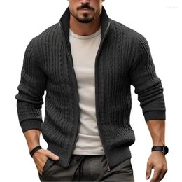 Men's Sweaters Thickened Casual Knitted Sweater With Stand Up Collar Thick Cardigan Jacket