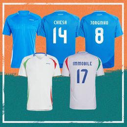 23/24 Customized Italia CHIESA Soccer Jerseys 2023 Italy BARELLA PELLEGRINI BELOTTI VERRATTI Shirt INSIGNE IMMOBILE LORENZO ZANIOLO JORGINHO Kids Kit Football