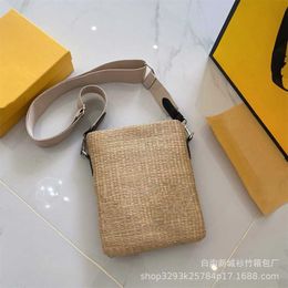 24% OFF Designer bag 2024 Handbags Grass Woven Single Shoulder Crossbody Phone Spring/Summer Girl Woven Beach Womens