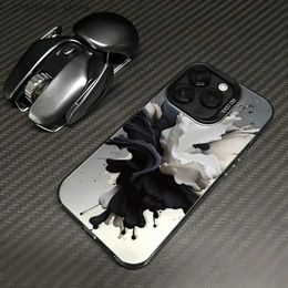 Cell Phone Cases Case for IPHONE11 12 advanced sense 13PROMAX 14PRO 15 15PRO anti-drop 15PROMAX black and white ink splashing mobile phone caseY240325