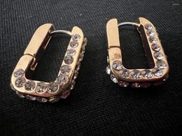 Hoop Earrings 2024 Fashion Zirconia Crystal U-shaped Women's Jewelry Wholesale