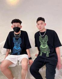 Life work Mens T-shirt designer Korean fashion brand round neck Short sleeves for couples loose large size casual cute print dog LOGO womens short sleeve top