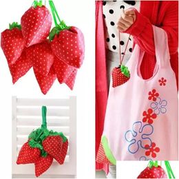 Storage Bags Ups Stberry Shape Handbag Grapes Pineapple Foldable Shop Reusable Folding Grocery Nylon Large Bag 13 Colours Drop Delivery Dhuxv