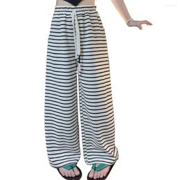 Trousers Kids Girls Striped Wide Leg Pants 2024 Arrival Children Black White Thin Spring Summer Clothes Korean Style