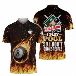 summer Street Casual POLO Shirt Gift For Billiard Players 9 Ball Billiard And Skull Persalized 3D Printed Mens Polo Shirt u9t6#