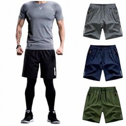 summer Men Beach Homme Ice Cool Comfortable Breathable Stretch Slim Fit Sports Running Bodybuilding Shorts Plus Size L-5XL m4op#