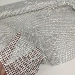 Fabric 120cm*45cm silver Rhinestone metallic cloth Crystal metal mesh sequin rolls kendal jenner dress fabric Cosplay apparel curtains