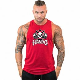 brand gym clothing cott singlets havoc bodybuilding stringer tank top men fitn shirt muscle guys sleevel vest Tanktop X6VT#
