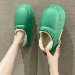 Casual Shoes Women Slippers Winter Warm Plush For Flat Home Cotton Slides Waterproof Floor Shoe Womens