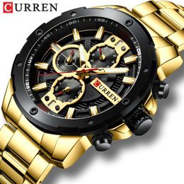 Sporty Watches Men Luxury Brand CURREN Fashion Quartz Watch with Stainless Steel Casual Business Wristwatch Male Clock Relojes266k
