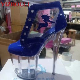 shoes Summer 20cm sexy Roman shoes, transparent soles nightclub pole dance performance, model shooting sexy dance shoes