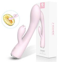 Chic Mujing Village Vibrant Double Head Female Masturbation Stick Pink Silicone USB Charging Fun Massage 231129