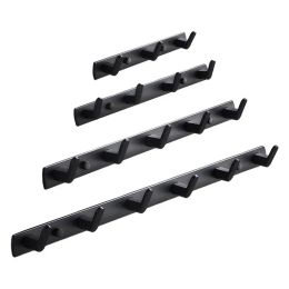 Rails Wall Coat Rack Self Adhesive Wall Mounted Coat Hooks No Punching Storage Hanging Holder Rack For Home Bathroom Accessories