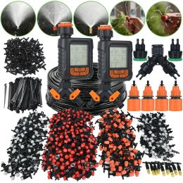 Kits KESLA 3050M Greenhouse Garden Watering Irrigation System Drip Kit 1/4in Adjustable Misting Nozzles Automatic Spray Outdoor Yard