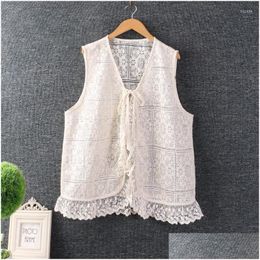 Damenwesten Sommer süße Feste Farbweste Weste Tops Frauen ärmellose Casual Top ML05 Drop Lieferbekleidung Kleidung Outerwear -Mäntel Otyfp