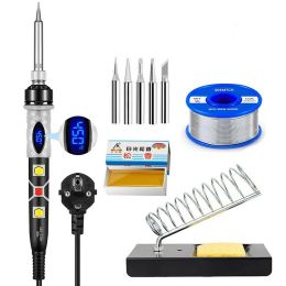 Soldeerijzers Adjustable Temperature 80w Soldering Iron Internal Heating Type Household Electronic Welding Repair Tool and Tin Wire Bracket