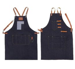 Salon Hair Cutting Apron Barber Sleeveless Denim Apron Hairdresser Hair Cutting Protection Tool Hairdresser Styling Cloth Tools8905778430