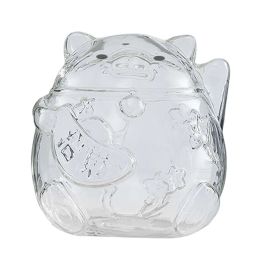Boxes Clear Lucky Cat Piggy Bank Saving Money Box Decorative Ornaments Crafts Glass for Party Gift Kids Children Boys