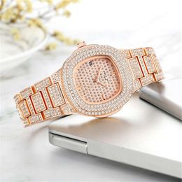 high quality luxury mens watch women Live Watch Half Diamond Womens Quartz Fashion Waterproof X88P