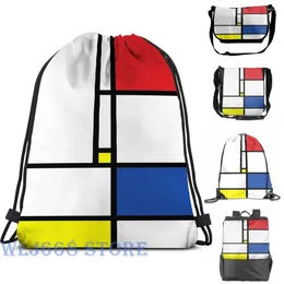 Backpack Funny Graphic Print Shoulder Bags Women Mondrian Minimalist De Stijl Modern Art Single Travel For Men Gym Bag