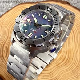 Наручные часы Tandorio Diver Monster V2 механические мужские швабры с циферблатом стальной браслет S NH36 спортивный шарик с кристаллами 200 метров водонепроницаемый дайвингC24325