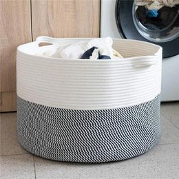 Laundry Bags High-quality Clothes Basket Braided Capacity Dirty With Handle Breathable Odor-free Storage Solution For Toys