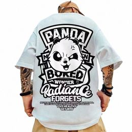 summer Men's Cott T-Shirt Funny Panda Print Carto Short Sleeve Tops O-Neck Tee Y2k 2023 Anime Casual Oversized T Shirt 8XL o2Vw#