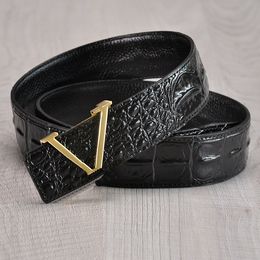 Luxury designer belt fashionable buckle crocodile belt retro design gender neutral high-quality belt with exquisite box
