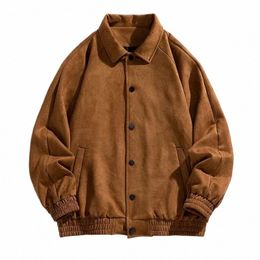 2024 New Oversized Aviator Jacket Fi Casual Suede Flip Lining Slim Quality Men'S Spring And Fall Loose Work Coat s08U#