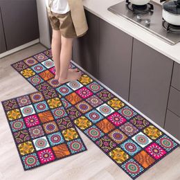 Carpets Boho Kitchen Rug Non-slip Floor Bathroom Doormat Entrance Door Living Room Washable Rugs Mats Water Proof