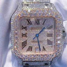 Wristwatches 2022 Mosang stone diamond watch customization can pass the tt of mens automatic mechanical movement waterproof watch270b