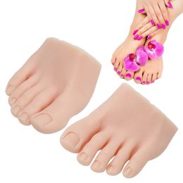 Practise Fake Foot Model Silicone Soft Portable Professional Reusable Nail Art Foot Model for Tattoo Pedicure 240318