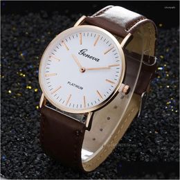 Wristwatches Mens Tra Thin Minimalist Business Quartz Watch Student Sports Watches For Men Drop Delivery Dhk4V