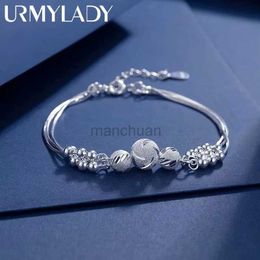 Chain Fine 925 sterling silver lucky bead ball chain bracelet suitable for womens luxury fashion parties weddings Jewellery enthusiasts gift charm 240325