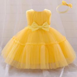 Girl Dresses Year Toddler Baby Girls Bow 1st Birthday Wedding Princess Dress For Baptism Bridemaid Evening Gown Vestidos