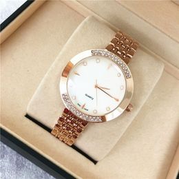 Popular Women Watch Rose Gold Stainless steel Lady Wristwatch Quartz High Quality Fashion watch girls gifts whole Nice Relogio225w