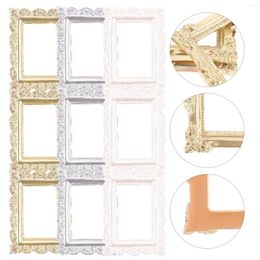 Frames 9 Pcs Po Frame Ornaments Miniature Picture Pattern Background Props Resin
