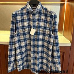 Designer BC Lao Qian Feng low-key flannel plaid men's long sleeved shirt high-end luxury shirt 8NOK