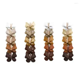 Hair Accessories Pack Of 5pcs Girls PU Leather Butterfly Hairpins Handmade Hairgrips Kids Bows Hairbangs Clip Adorments