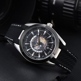 Ome Wrist Watches Men New Mens Watches All Dial Work Quartz Watch High Quality Top Luxury Brand Chronograph Clock black leather Belt Men Fashion moissanite relojes