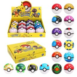 Calligraphy Original Real Switch 8/12pcs with Box 7cm Pet Elf Ball Es Pokeballs with 2.53cm Figures Toys Dream Bedroom Children Gift