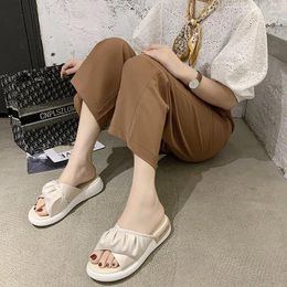 Slippers 2024 Shoes For Women Female Summer Sole Increase Fashion Ramp Go Out High Heels Super Fire Cool Ins Outside Wear
