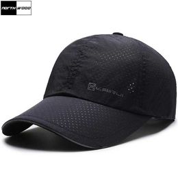 Ball Caps NORTHWOOD 2022 Fashion Summer Hat Mens Mesh Baseball Hat Breathable Hole Sun Buckle Hat Truck Hat Dad Hat J240325