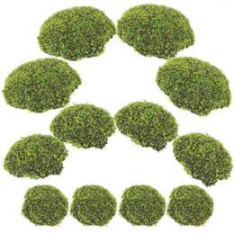 Decorative Flowers 12 Pcs Giai Green Imitated Mossy Decor Ornaments Fishtank Decorations Micro Stone Artificial Stones DIY