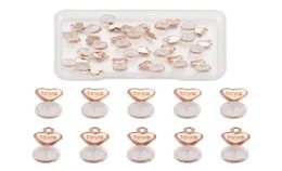 Stud Rose Gold Heart Love Earring Lifters Silicone Ear Nuts Backs For DIY Jewelry Earrings Support Findings Accessories 20Pcs2412169