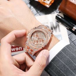 high quality luxury mens watch women Watch Full Diamond Steel Band Quartz Water dial Mens Fashion Personalized 3HZW