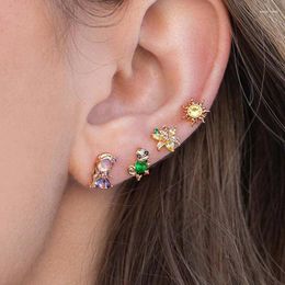 Stud Earrings Sight Crystal Princess Frog for Women Fashion Brand Jewellery Flower Accessories