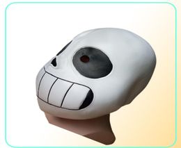 Latex Full Head Latex Sans Mask Cosplay Skull Mask Hood Masque Halloween Adult Kids Undertale Sans Masks Helmet Fancy Dress Game p3419272